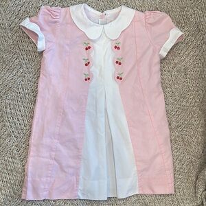 EUC Proper Peony Pink and White Cherry Embroidered Dress size 4